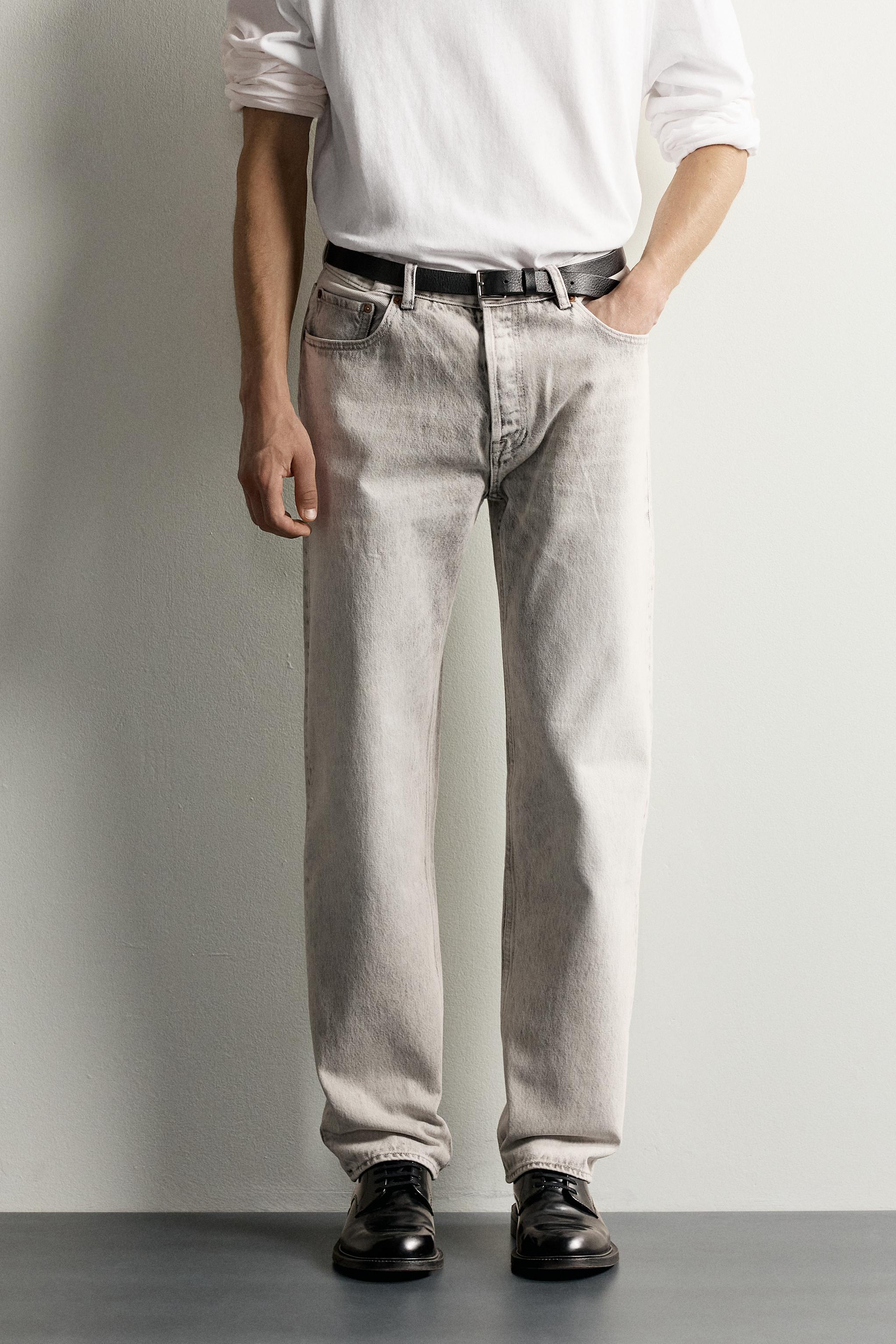 ACID WASH STRAIGHT FIT JEANS
